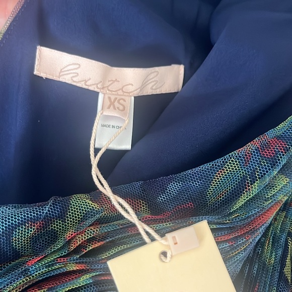 Hutch Lia One shoulder top peplum pleated multicolor size XS NWT - Picture 8 of 10